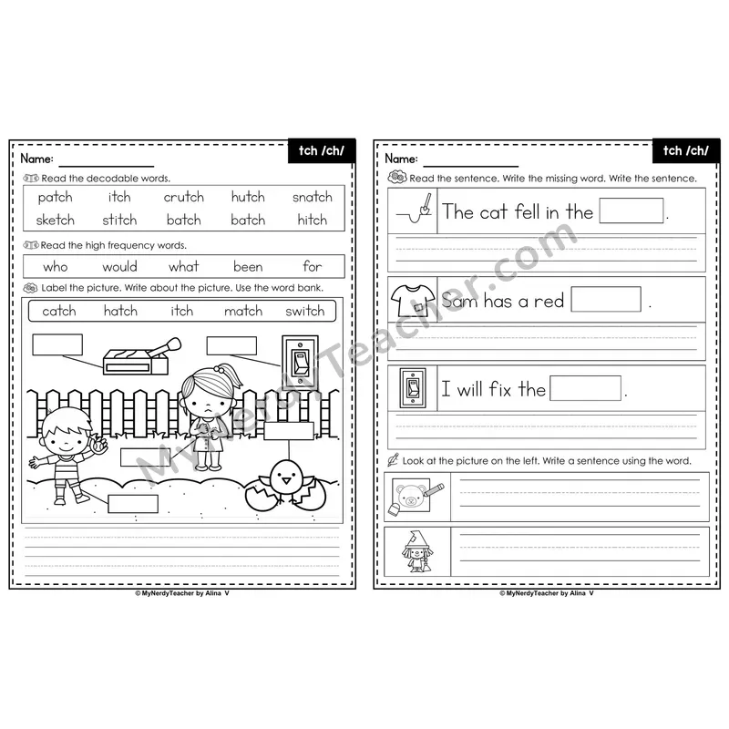 tch Trigraph Editable PowerPoint Label & Write Activity