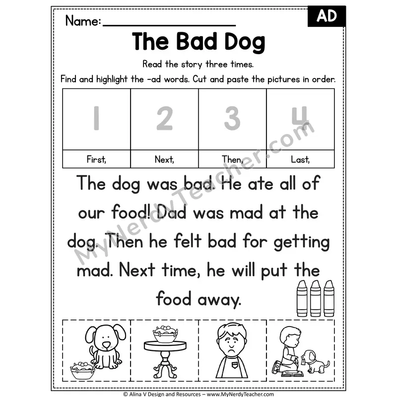 Short A CVC Decodable Reader — The Bad Dog (AD)