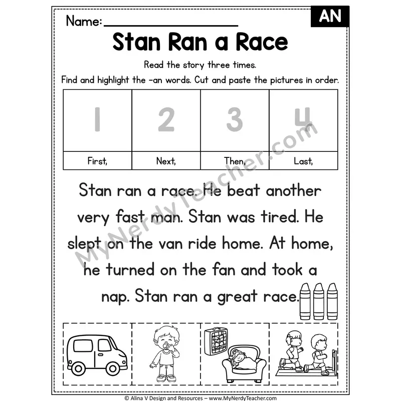 Short A CVC Decodable Reader — Stan Ran a Race (AN)