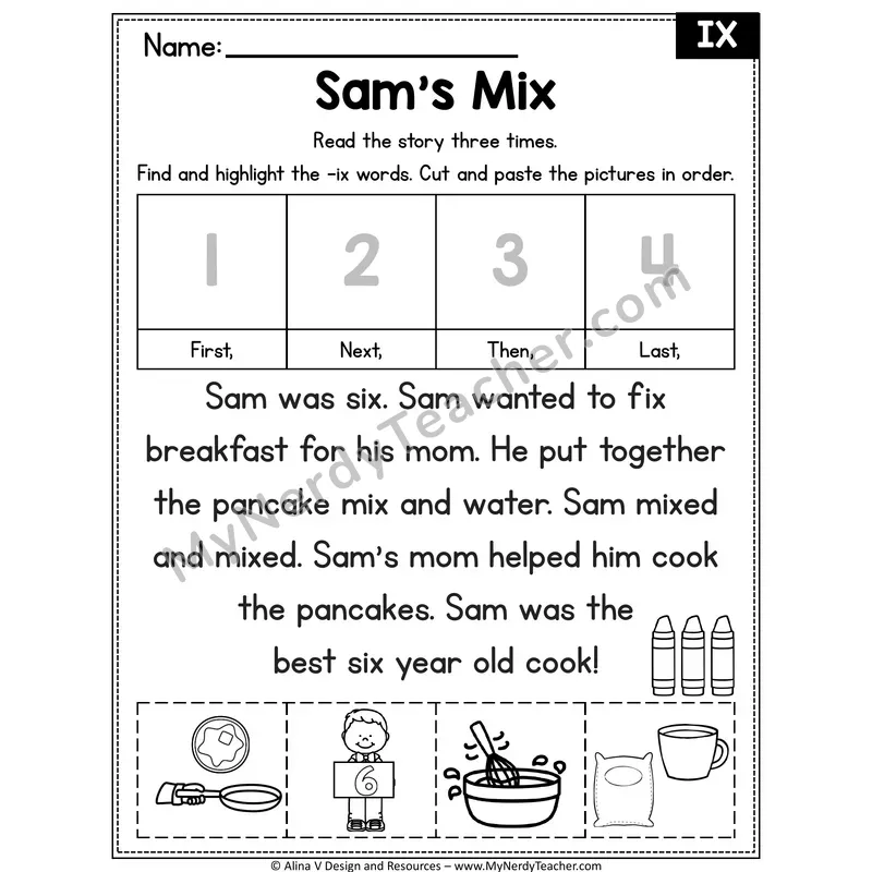 Short I CVC Decodable Reader — Sam's Mix (IX)