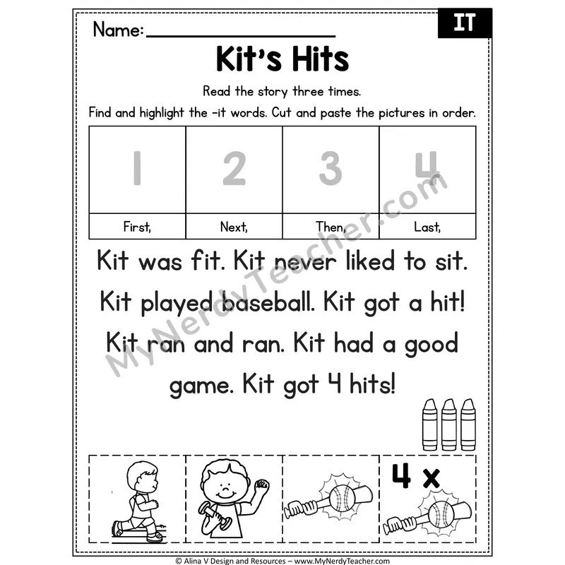 Short I CVC Decodable Reader — Kit's Hits (IT)