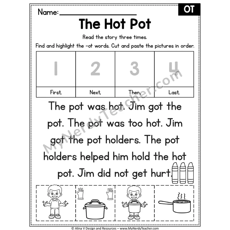 Short O CVC Decodable Reader — The Hot Pot (OT)