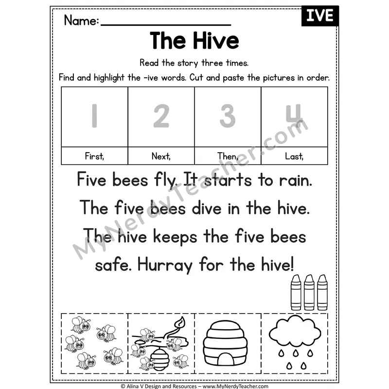 Long I VCe (i_e) Decodable Reader — The Hive (IVE)