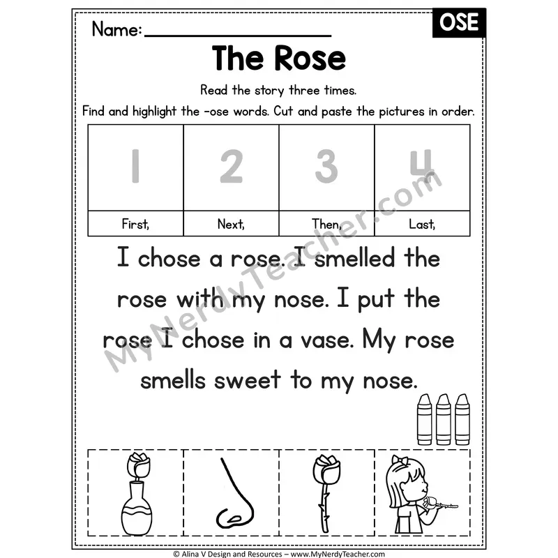 Long O VCe (o_e) Decodable Reader — The Rose (OSE)