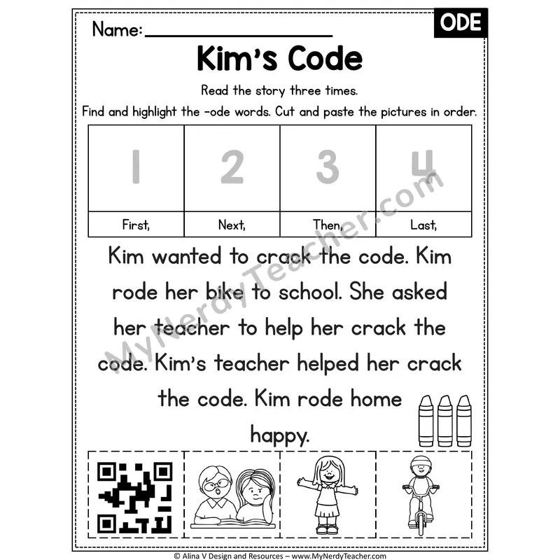 Long O VCe (o_e) Decodable Reader — Kim's Code (ODE)