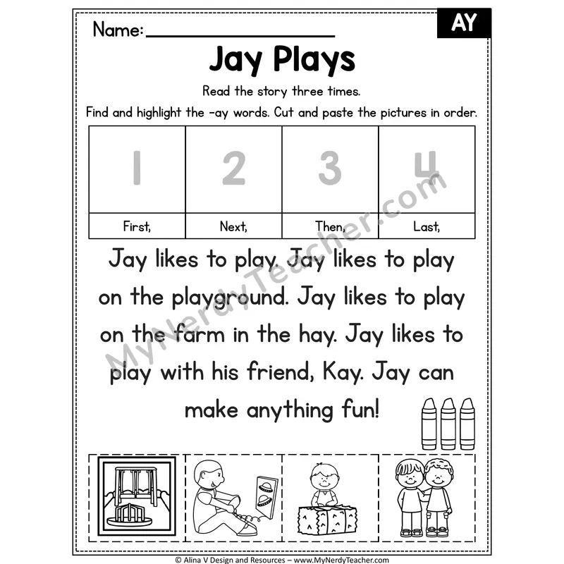 AY long A team Decodable Reader — Jay Plays