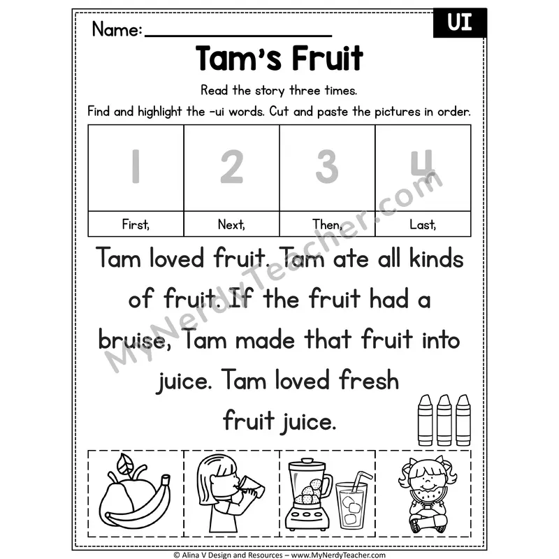 UI long U team Decodable Reader — Tam's Fruit