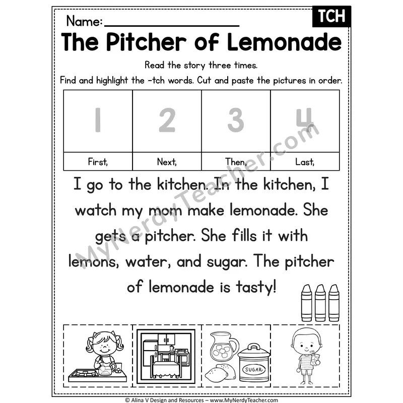 TCH trigraph Decodable Reader — The Pitcher of Lemonade