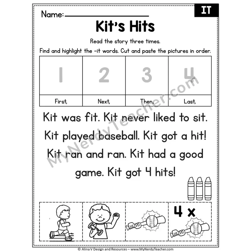 Short I CVC Editable Decodable Reader — Kit's Hits (IT)