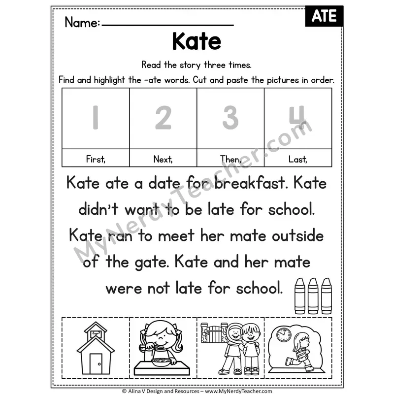 Long A VCe (a_e) Editable Decodable Reader — Kate (ATE)