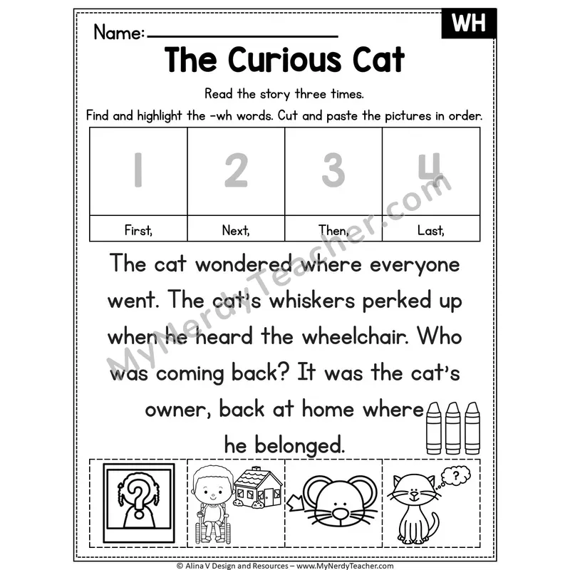 WH digraph Editable Decodable Reader — The Curious Cat