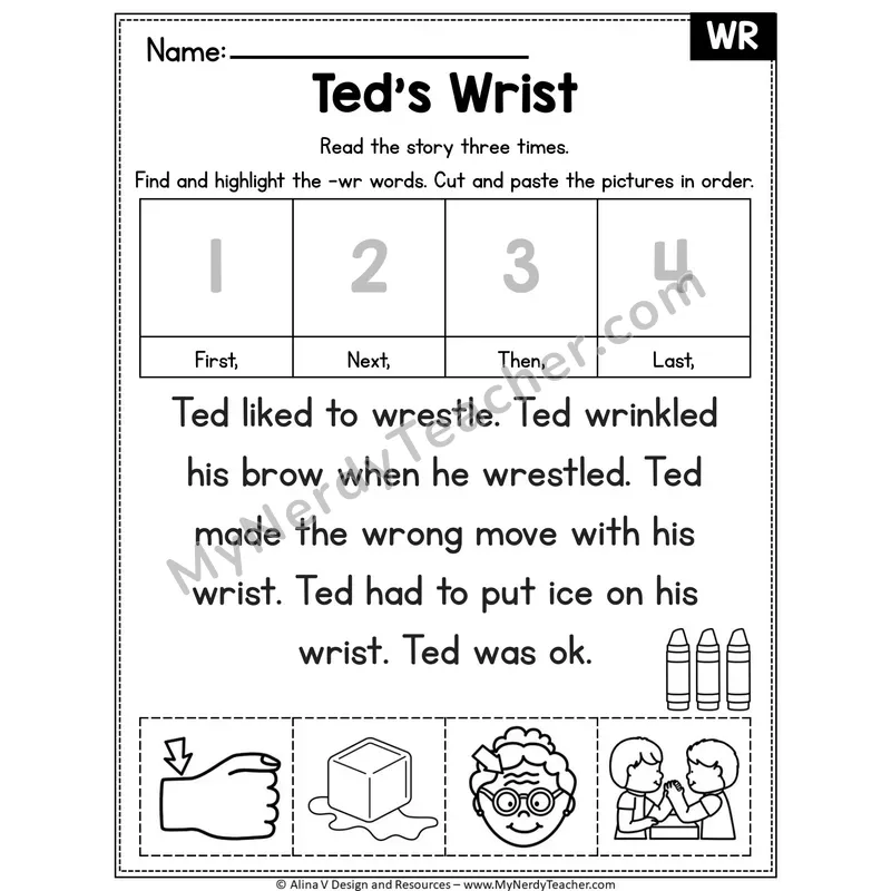 WR silent letter Editable Decodable Reader — Ted's Wrist