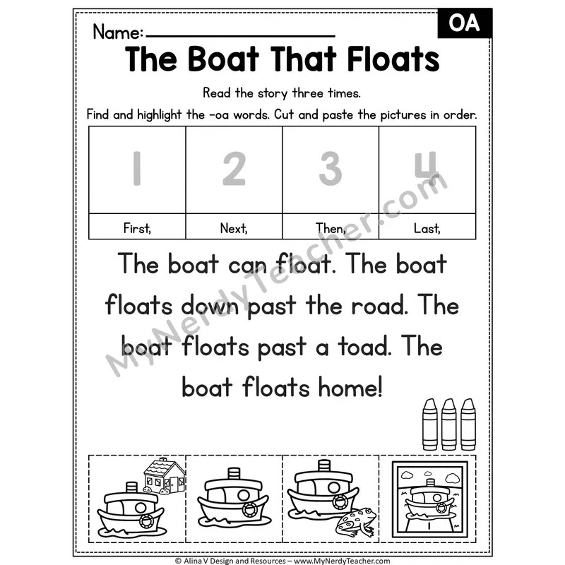 OA long O team Editable Decodable Reader — The Boat That Floats