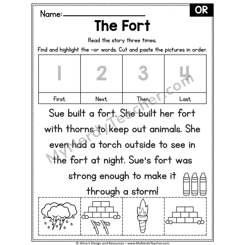 OR r-controlled Editable Decodable Reader — The Fort