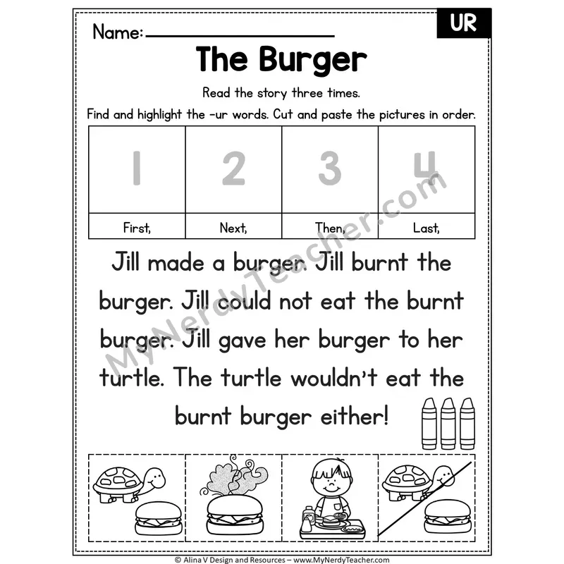 UR r-controlled Editable Decodable Reader — The Burger