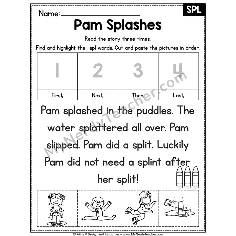 SPL beginning trigraph Editable Decodable Reader — Pam Splashes