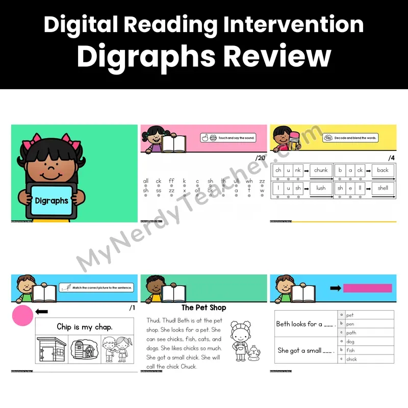 Digital Phonics Intervention — Digraphs Review (Preview)