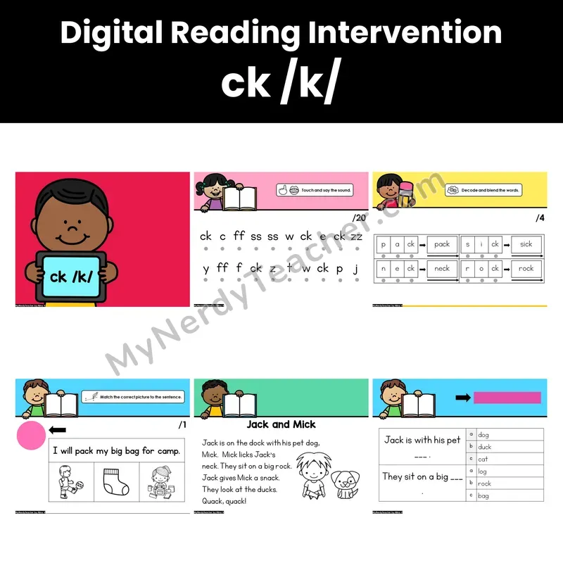 Digital Phonics Intervention — ck /k/ (Preview)