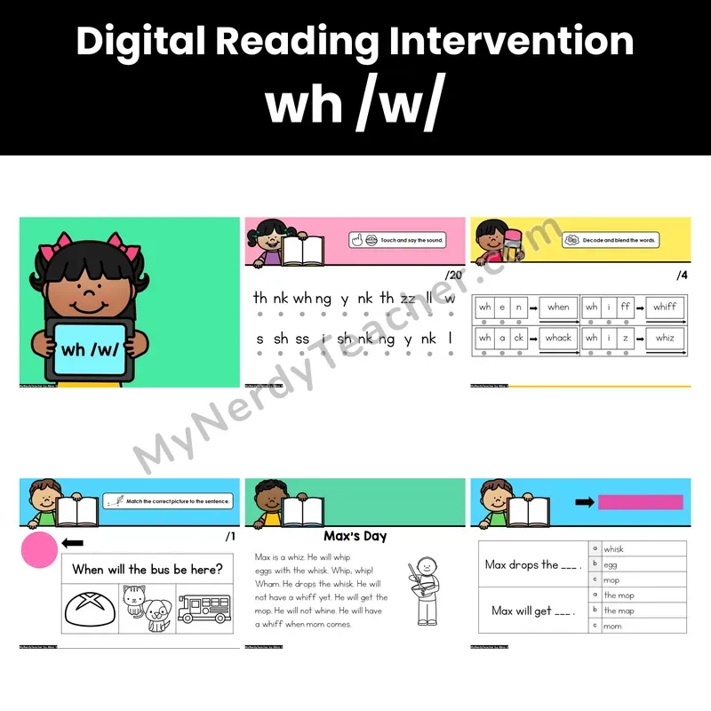 Digital Phonics Intervention — wh /w/ (Preview)