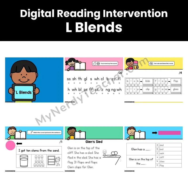Digital Phonics Intervention — L Blends (Preview)