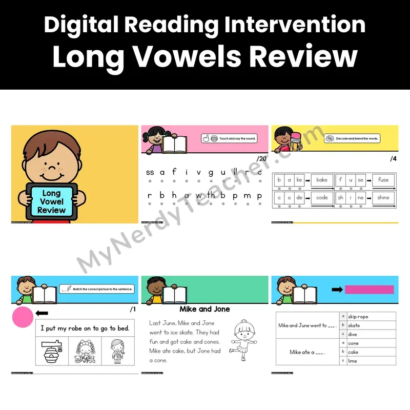 Digital Phonics Intervention — Long Vowels Review (Preview)