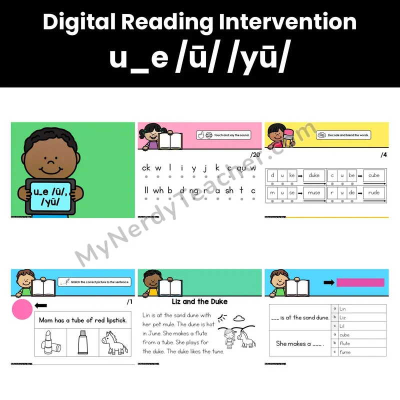 Digital Phonics Intervention — u_e /ū/ /yū/ (Preview)