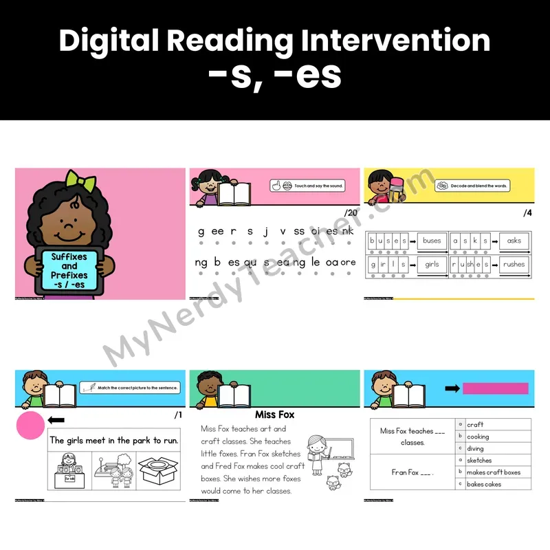 Digital Phonics Intervention — -s, -es (Preview)