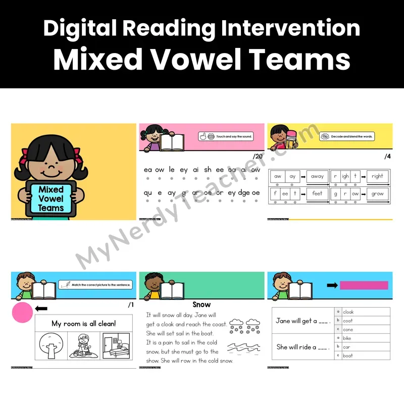 Digital Phonics Intervention — Mixed Vowel Teams (Preview)
