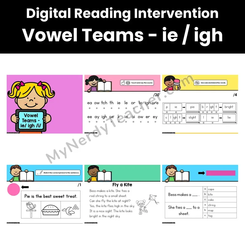 Digital Phonics Intervention — Vowel Teams - ie / igh (Preview)