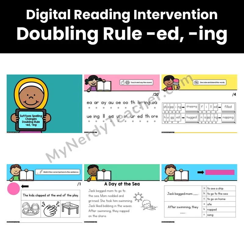 Digital Phonics Intervention — Doubling Rule -ed, -ing (Preview)