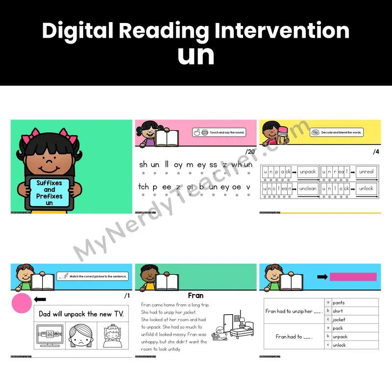 Digital Phonics Intervention — un- (Preview)