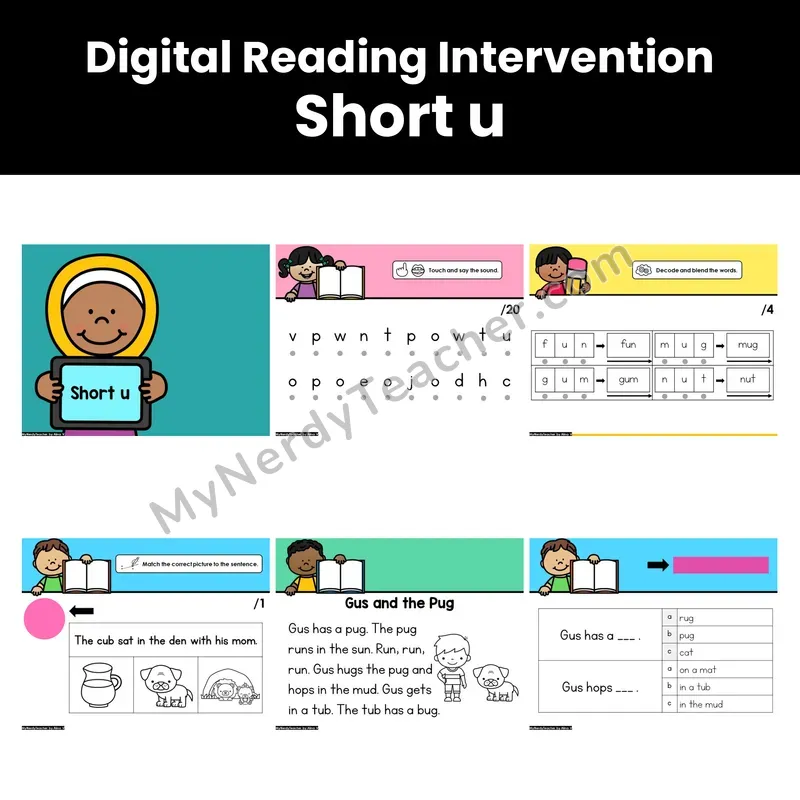 Digital Phonics Intervention — Short u (Preview)