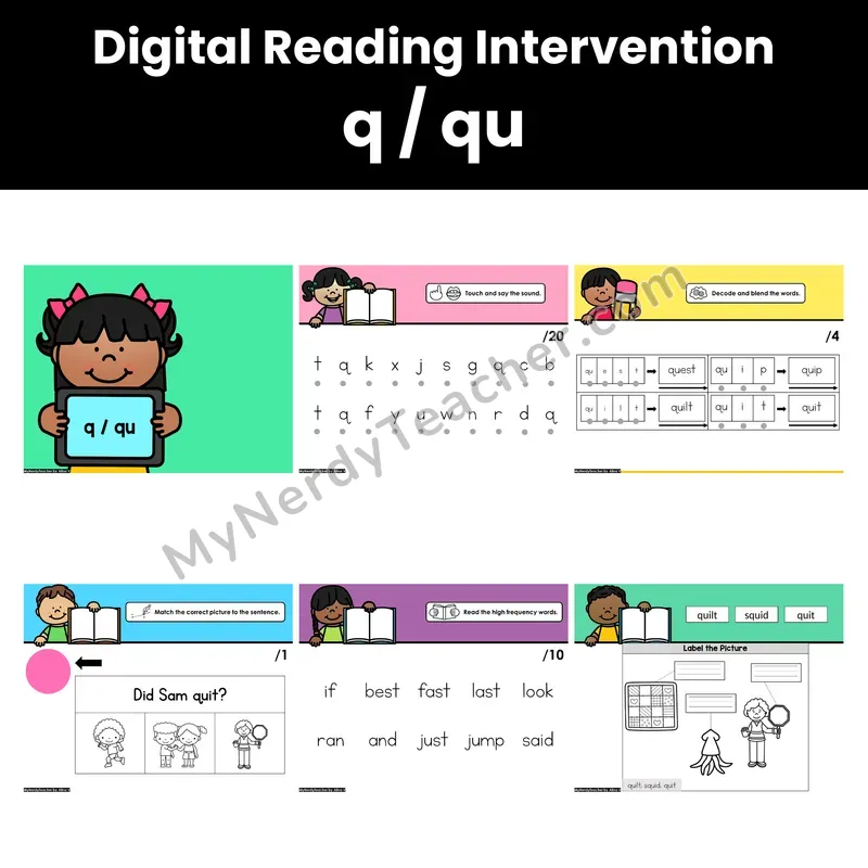 Digital Phonics Intervention — q / qu (Preview)