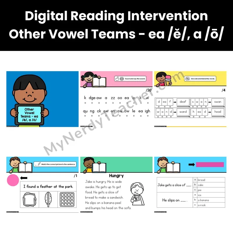 Digital Phonics Intervention — Other Vowel Teams - ea /ě/, a /ŏ/ (Preview)