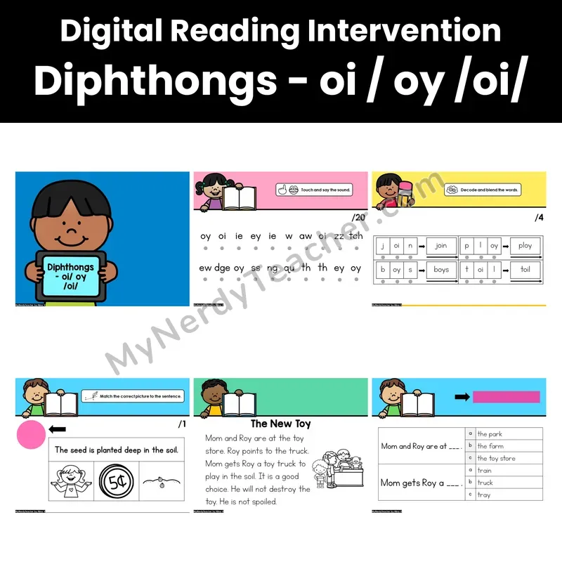 Digital Phonics Intervention — Diphthongs - oi / oy /oi/ (PDF)