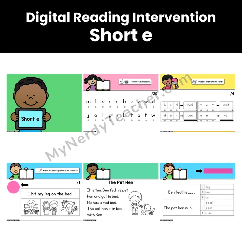 Digital Phonics Intervention — Short e (PDF)