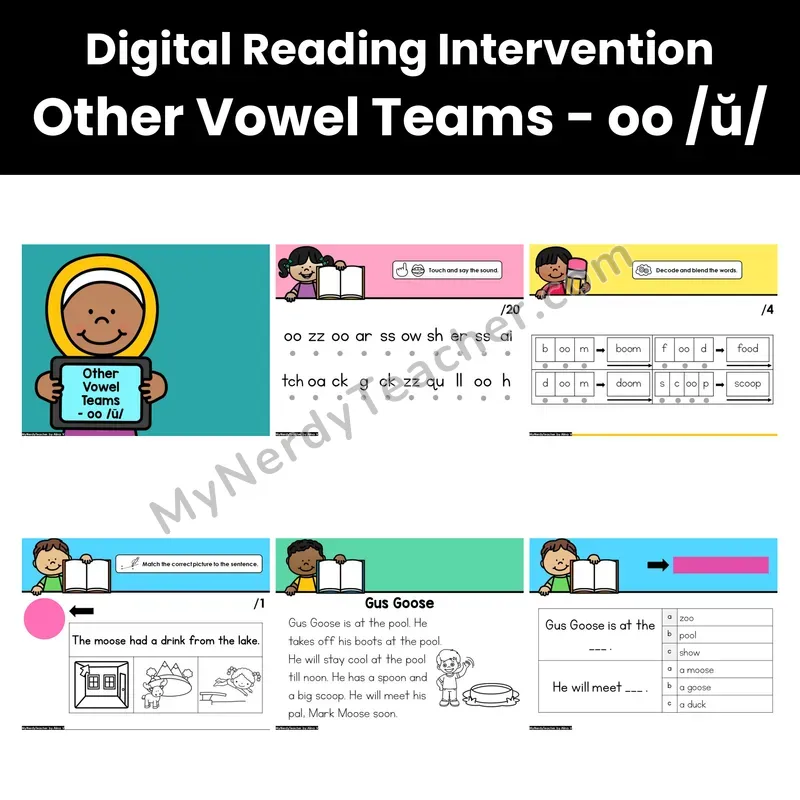 Digital Phonics Intervention — Other Vowel Teams - oo /ŭ/ (PDF)