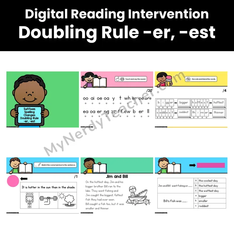 Digital Phonics Intervention — Doubling Rule -er, -est (PDF)
