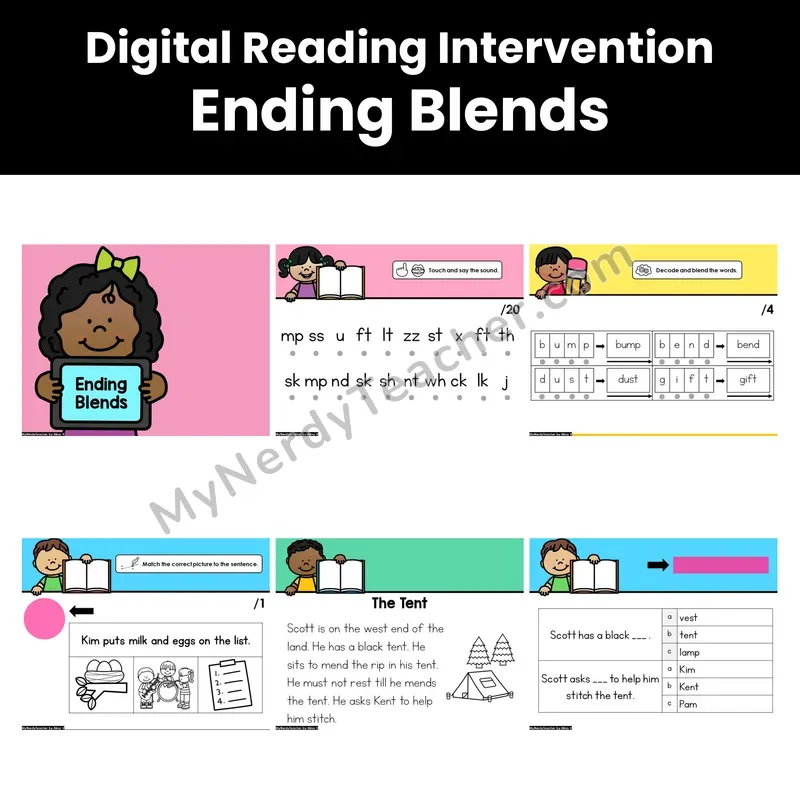 Digital Phonics Intervention — Ending Blends (PDF)