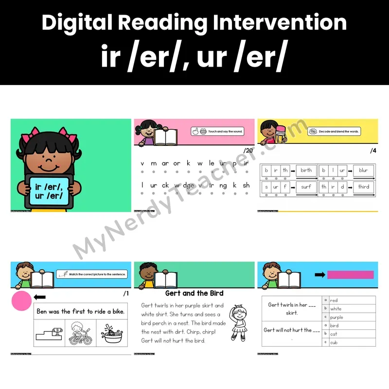 Digital Phonics Intervention — ir /er/, ur /er/ (PDF)