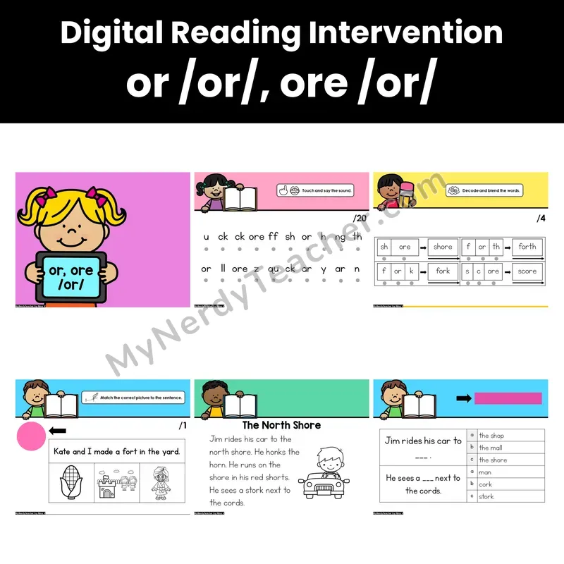 Digital Phonics Intervention — or /or/, ore /or/ (PDF)