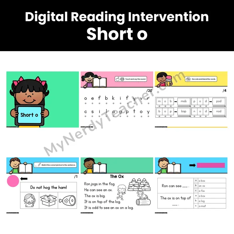 Digital Phonics Intervention — Short o (PDF)