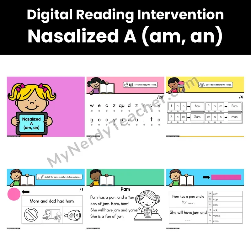 Digital Phonics Intervention — Nasalized A (am, an) (PDF)