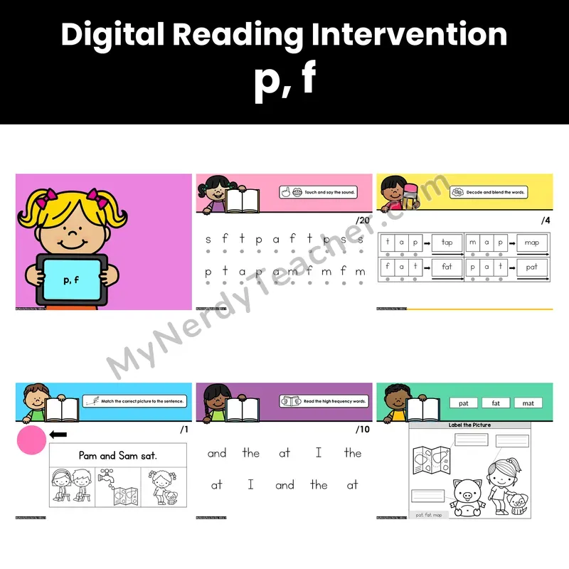 Digital Phonics Intervention — p, f (PDF)