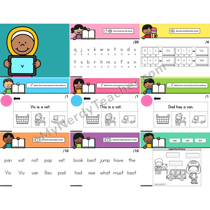 Digital Beginning Sounds Intervention PowerPoint — v (Preview)