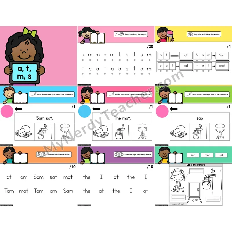 Digital Beginning Sounds Intervention PowerPoint — a, m, t, s (Preview)