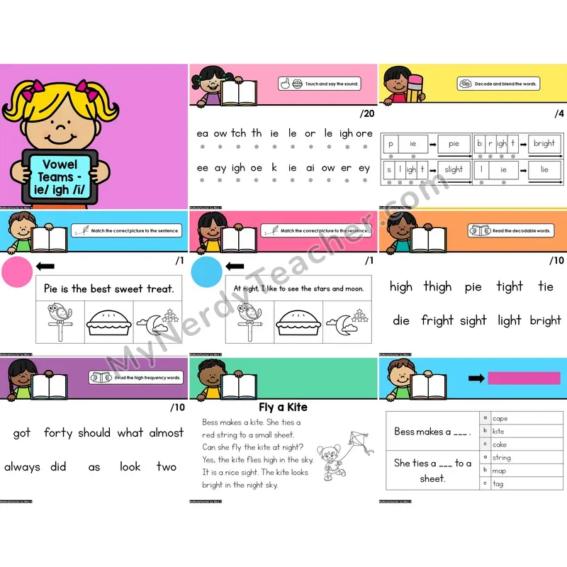 Digital Phonics Intervention PowerPoint — Vowel Teams - ie / igh (Preview)