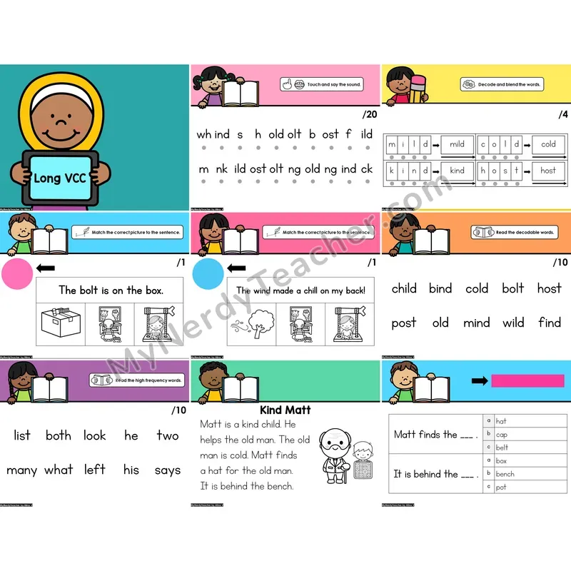 Digital Phonics Intervention PowerPoint — Long VCC -ild -old -ind -olt -ost (Preview)