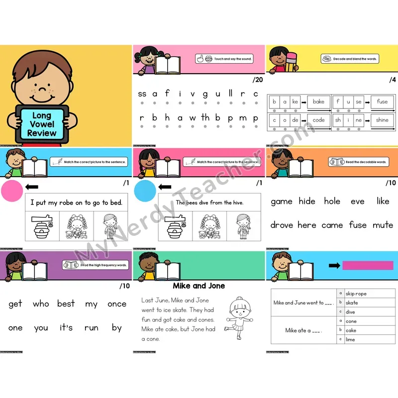 Digital Phonics Intervention PowerPoint — Long Vowels Review (Preview)