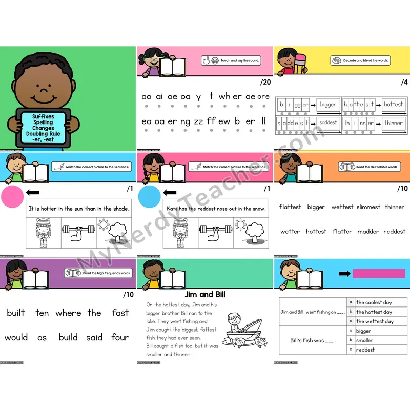 Digital Phonics Intervention PowerPoint — Doubling Rule -er, -est (Preview)